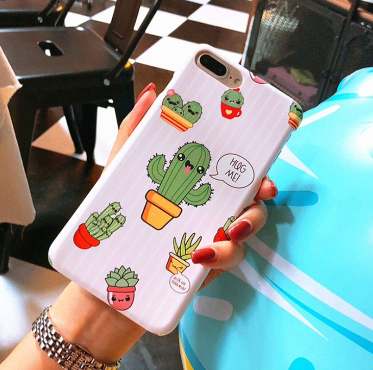 Compatible With Apple, USLION Green Cactus Case For I Plus Flower Cartoon Animal Phone Cases For Matte Hard PC Back Cover