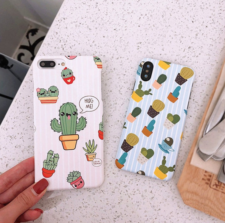 Compatible With Apple, USLION Green Cactus Case For I Plus Flower Cartoon Animal Phone Cases For Matte Hard PC Back Cover