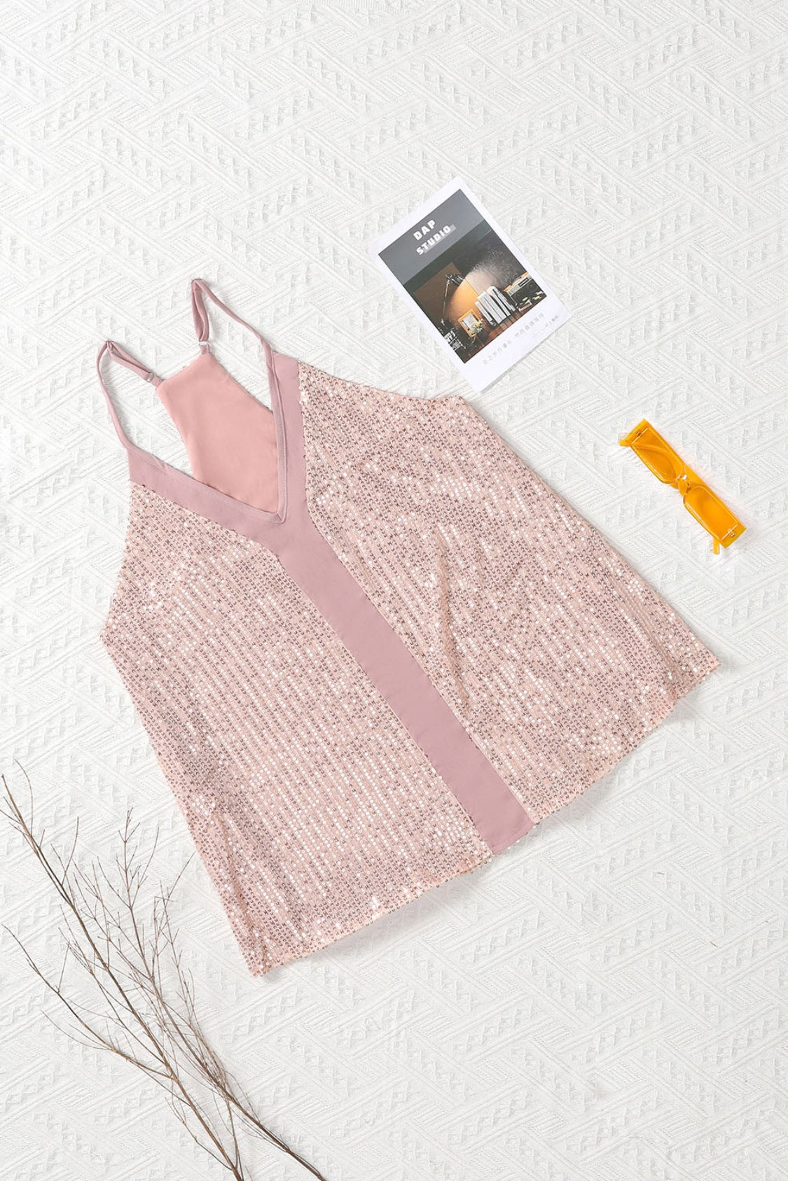 Sequin Racerback Tank Trendsi
