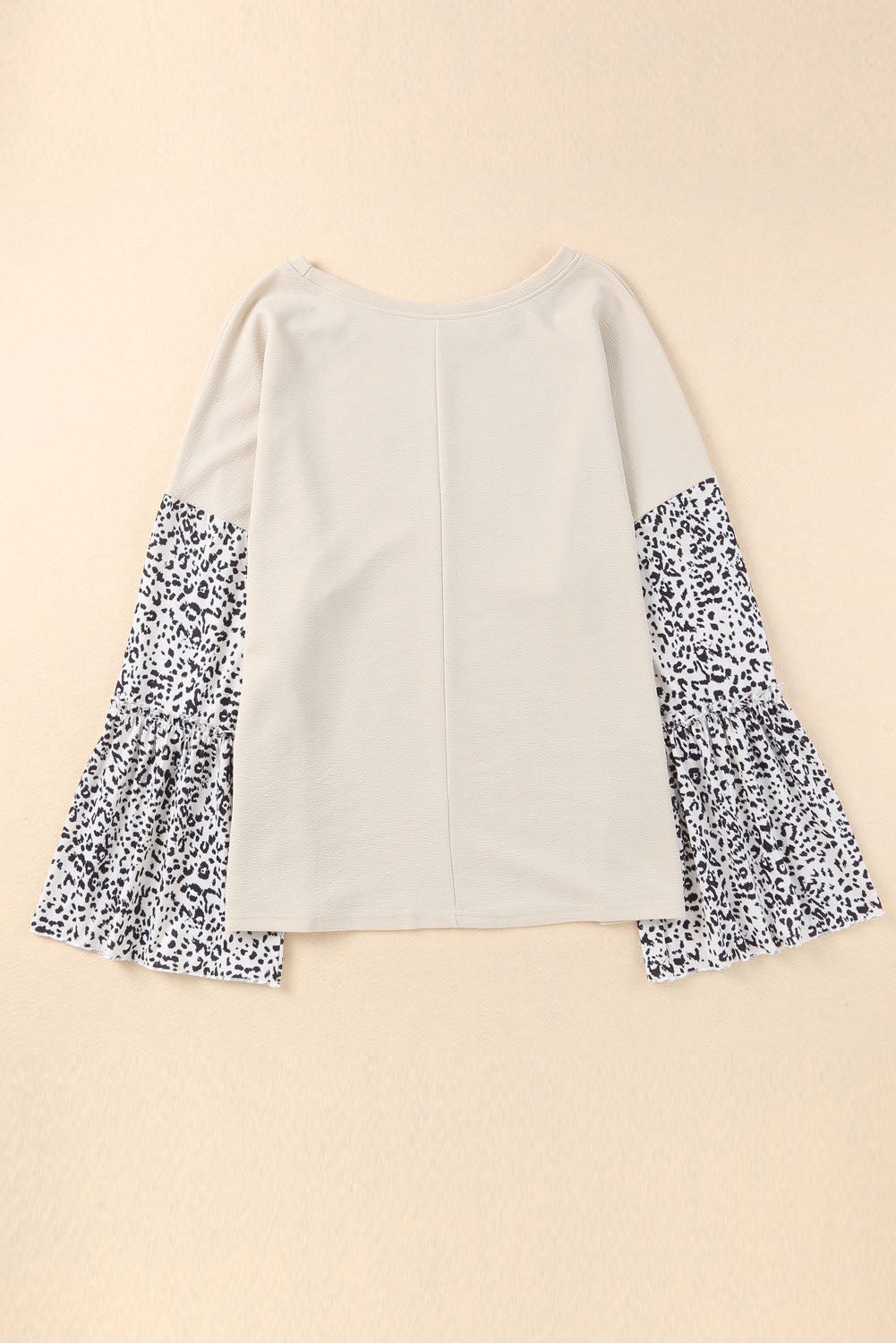 Plus Size Leopard Round Neck Long Sleeve Top Trendsi