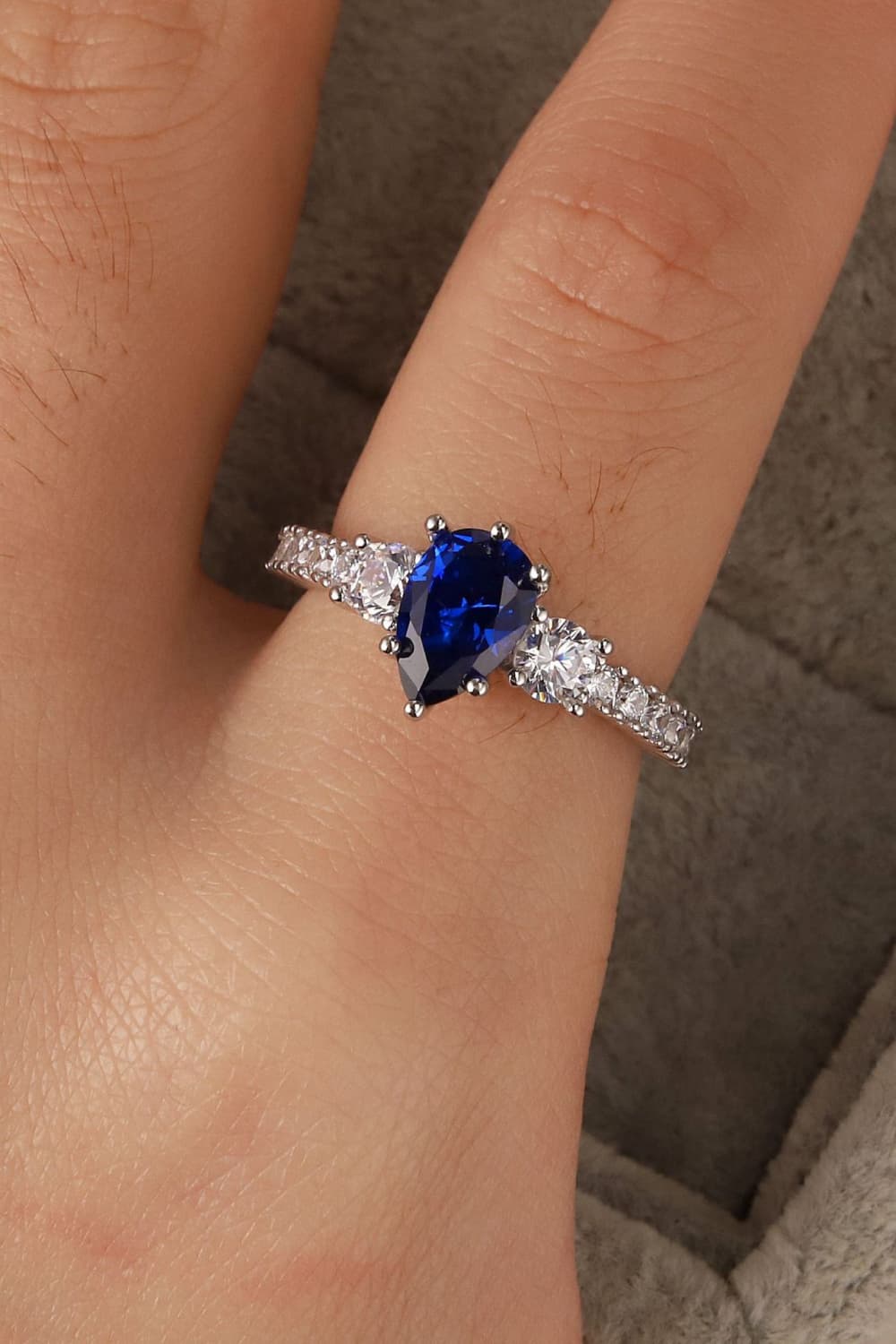Spinel Pear Shape Ring Trendsi