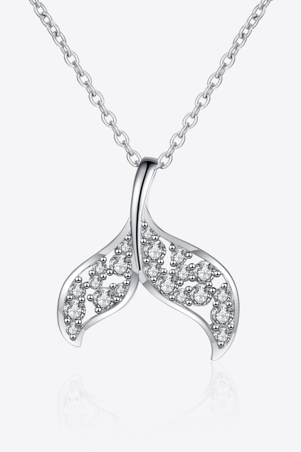 Moissanite Fishtail Pendant 925 Sterling Silver Necklace Trendsi