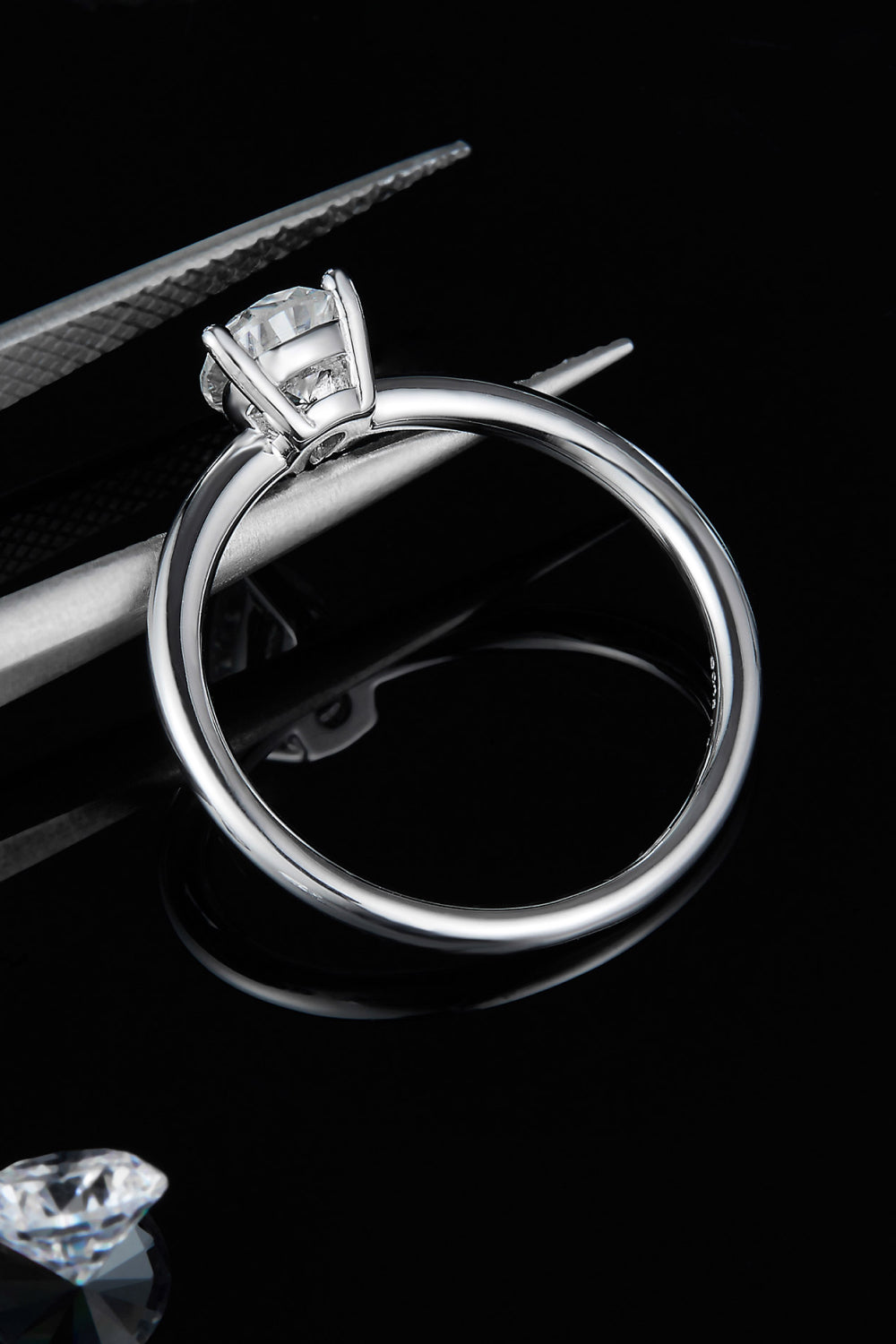 Solitaire 1 Carat Moissanite 925 Sterling Silver Ring Trendsi