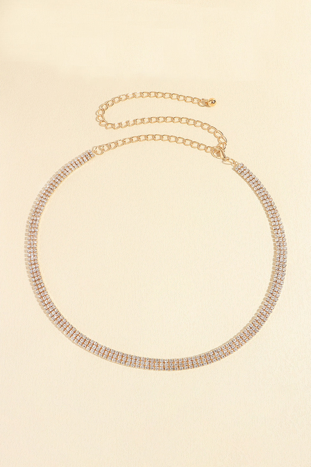 Rhinestones Alloy Belt Trendsi