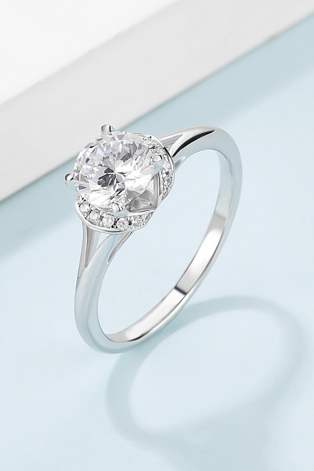 Split Shank 1 Carat Moissanite 925 Sterling Silver Ring Trendsi