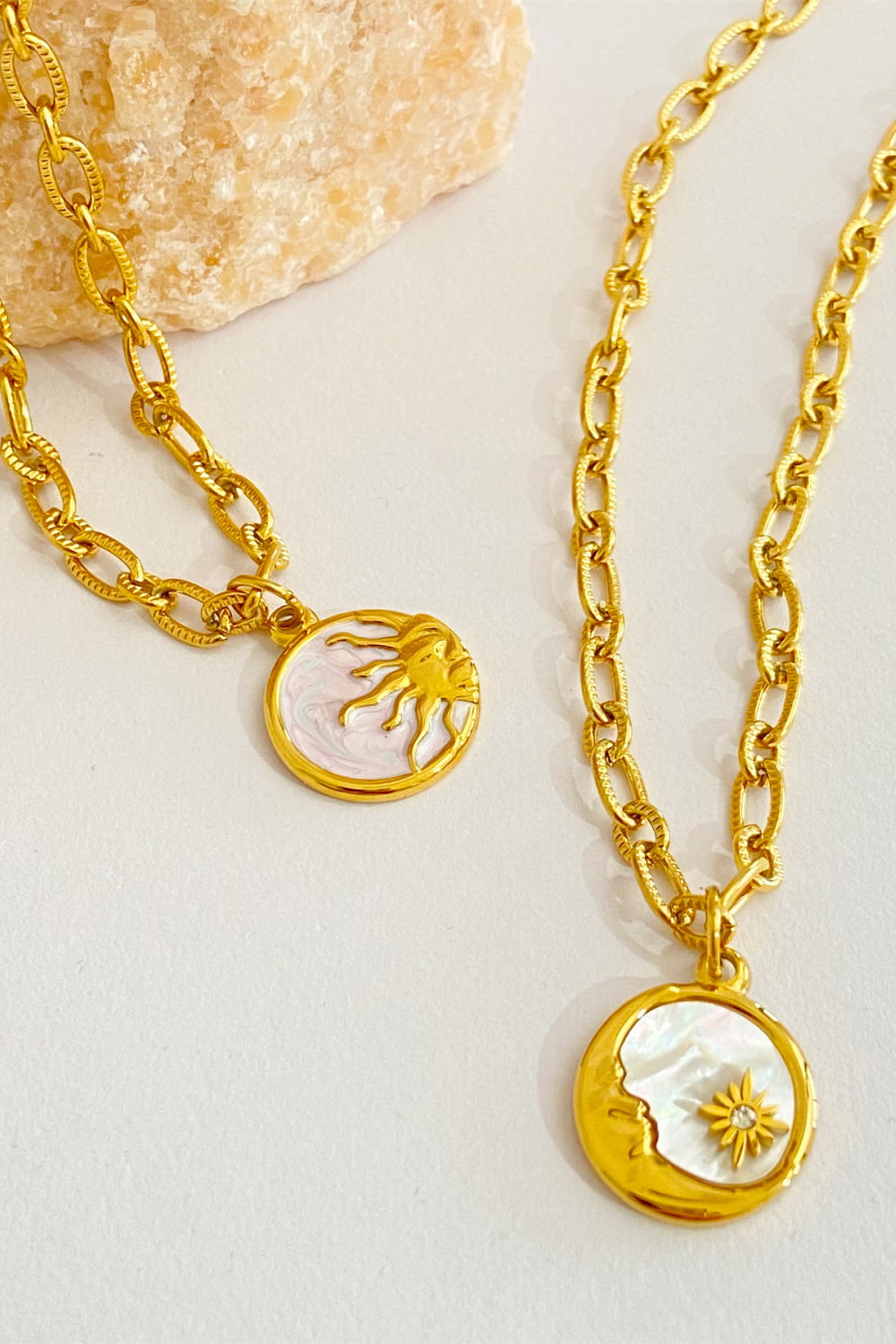 Round Pendant Stainless Steel Necklace Trendsi