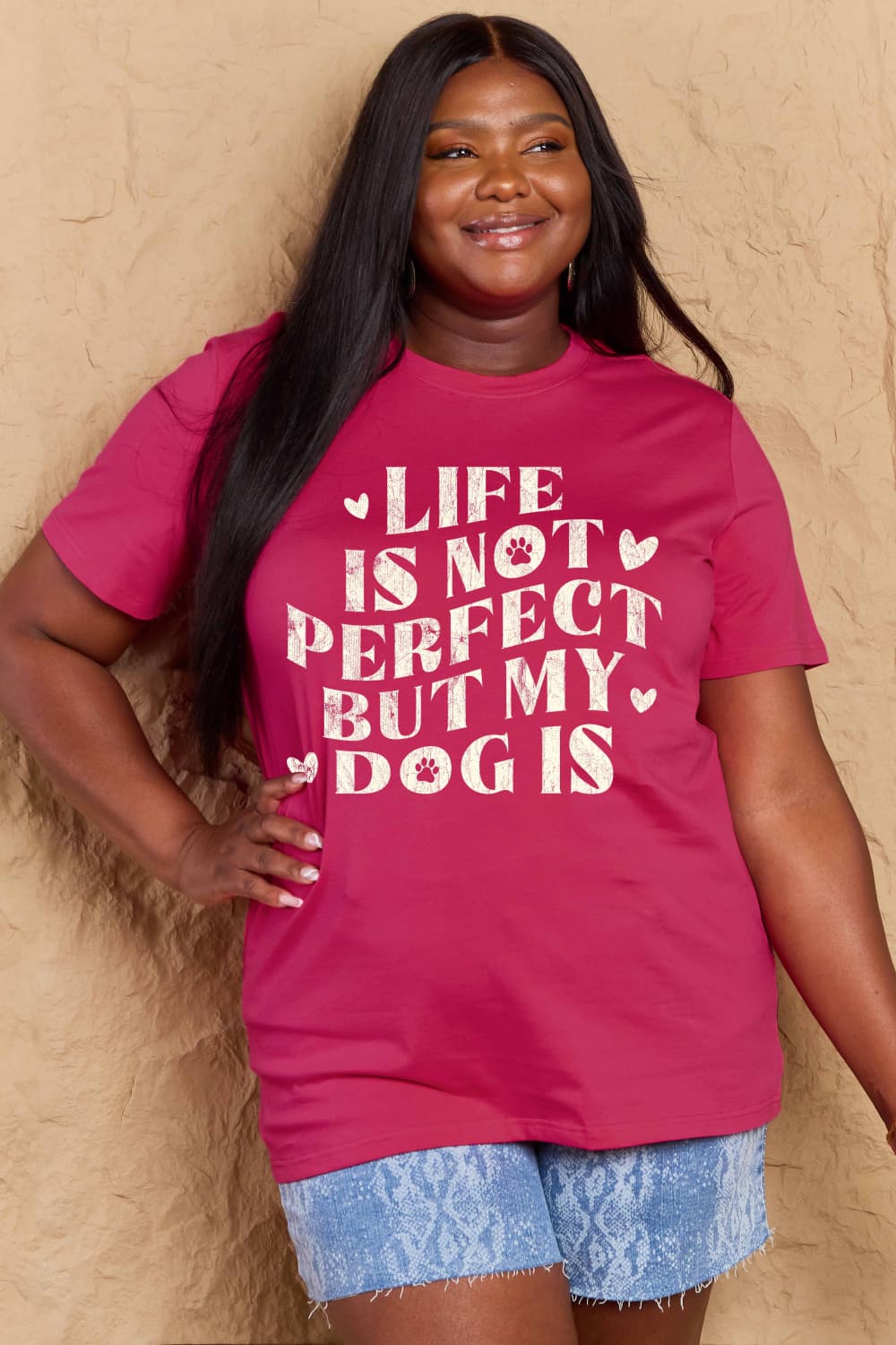 Simply Love Full Size Dog Slogan Graphic Cotton T-Shirt Trendsi