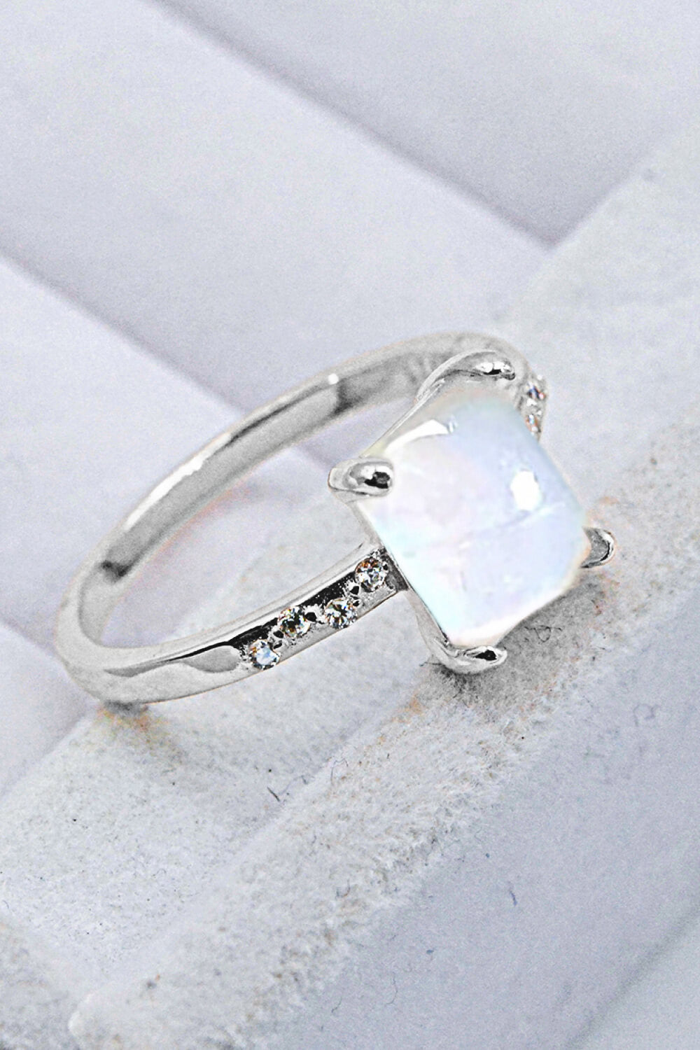 Square Moonstone Ring Trendsi