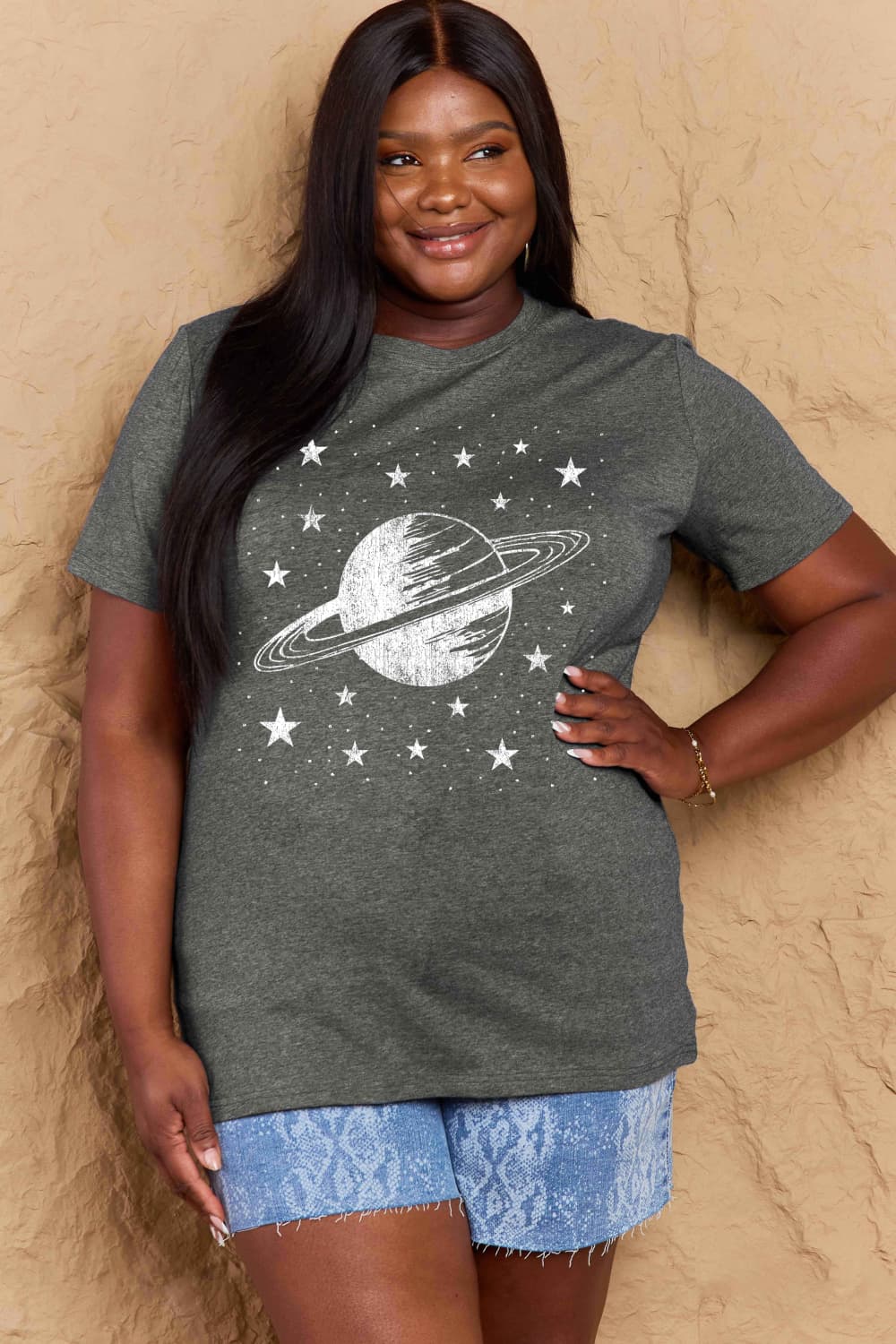 Simply Love Full Size Planet Graphic Cotton T-Shirt Trendsi