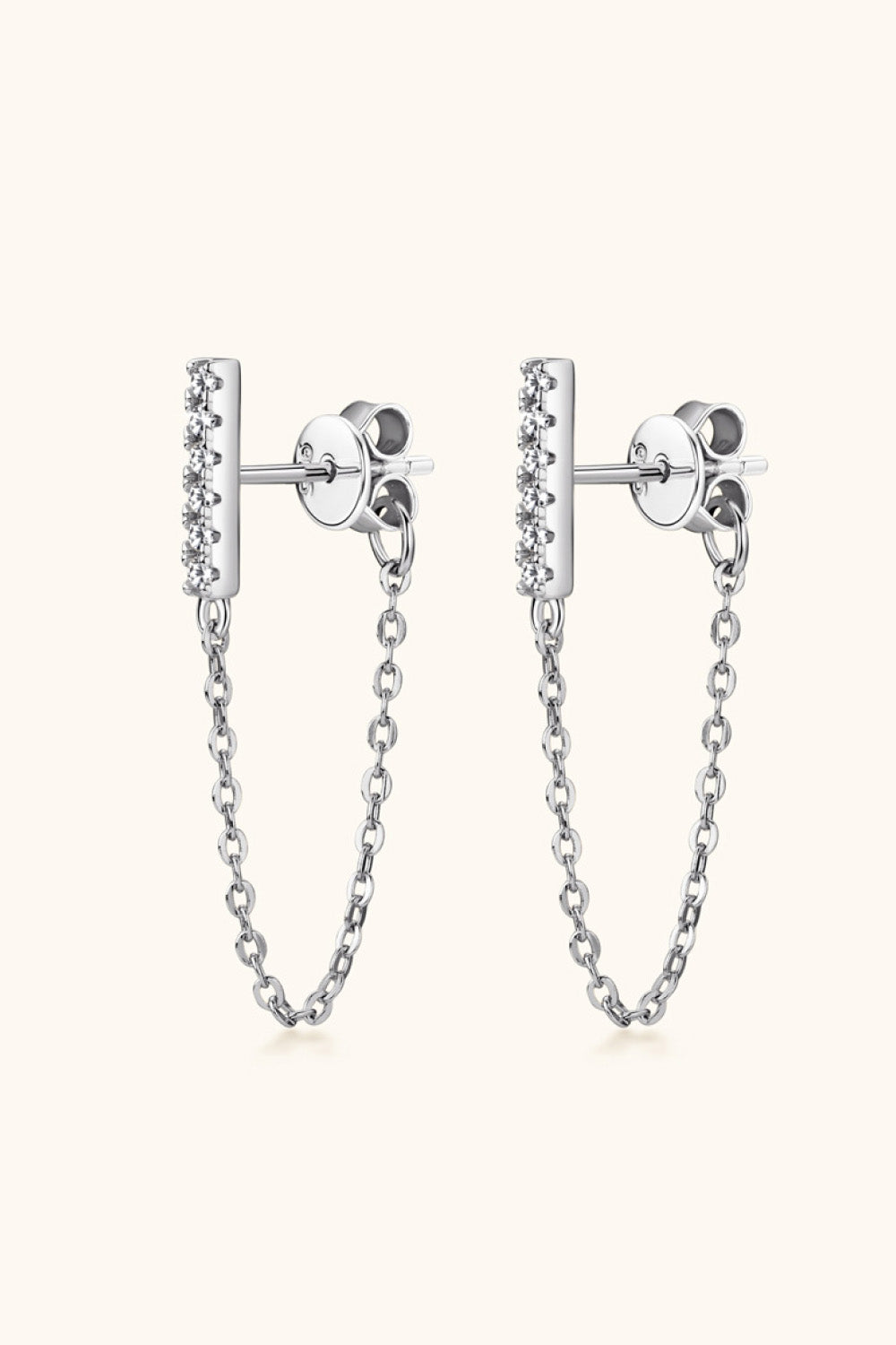Moissanite 925 Sterling Silver Connected Earrings Trendsi
