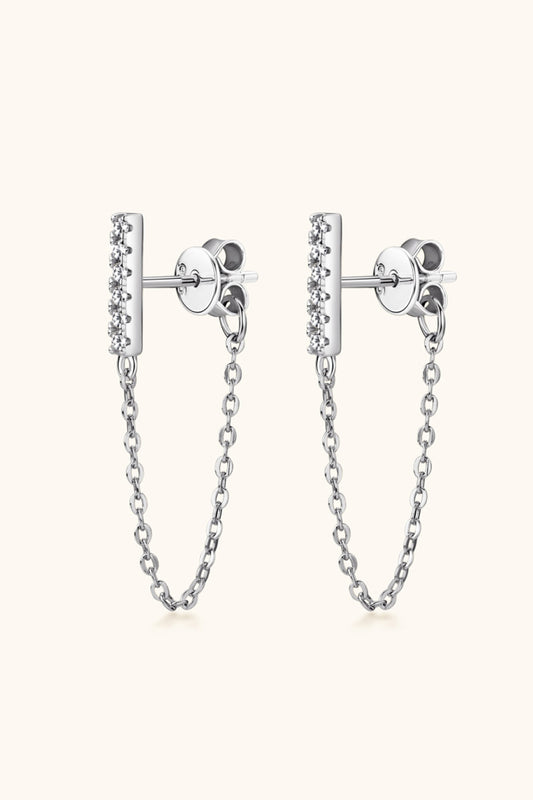 Moissanite 925 Sterling Silver Connected Earrings Trendsi