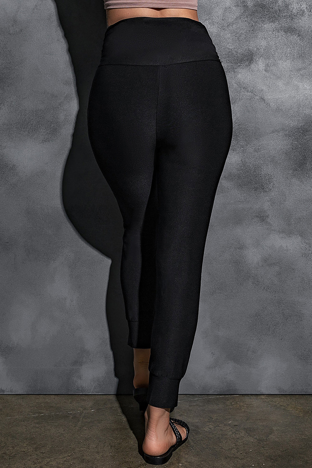 High-Rise Wide Waistband Joggers Trendsi