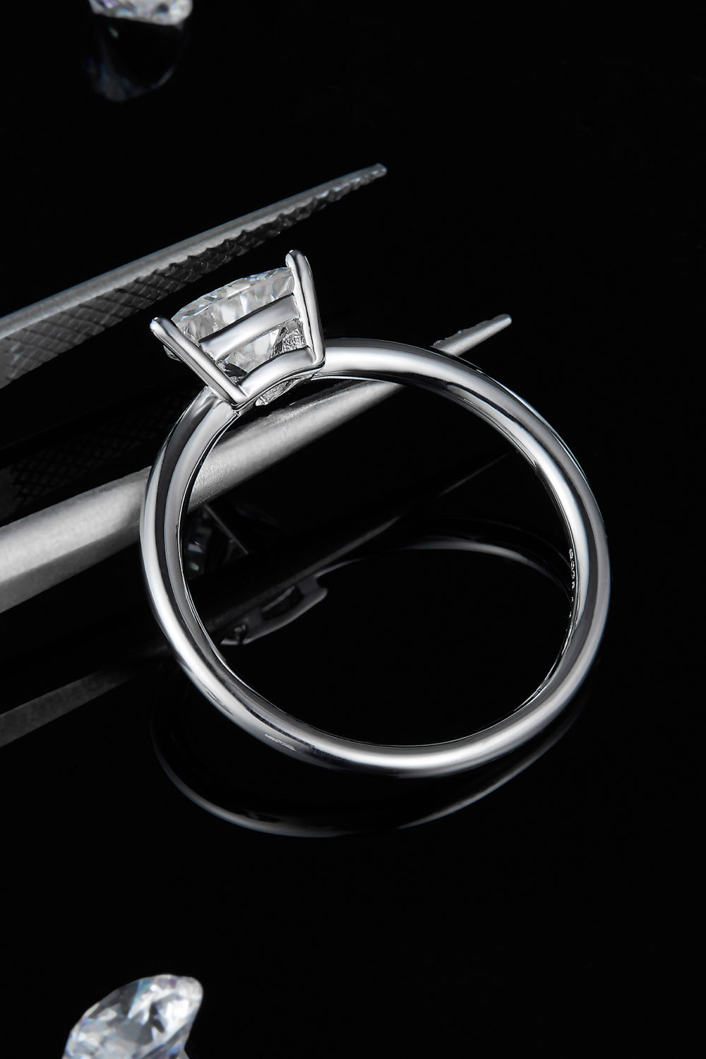 Solitaire 1 Carat Moissanite 925 Sterling Silver Ring Trendsi