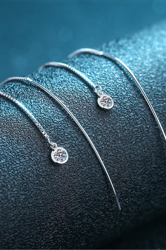 Moissanite 925 Sterling Silver Threader Earrings Trendsi