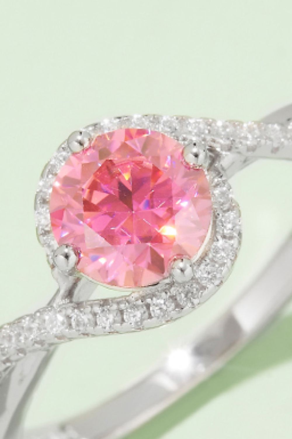 Colored Minimalist 1 Carat Moissanite Contrast 925 Sterling Silver Ring Trendsi