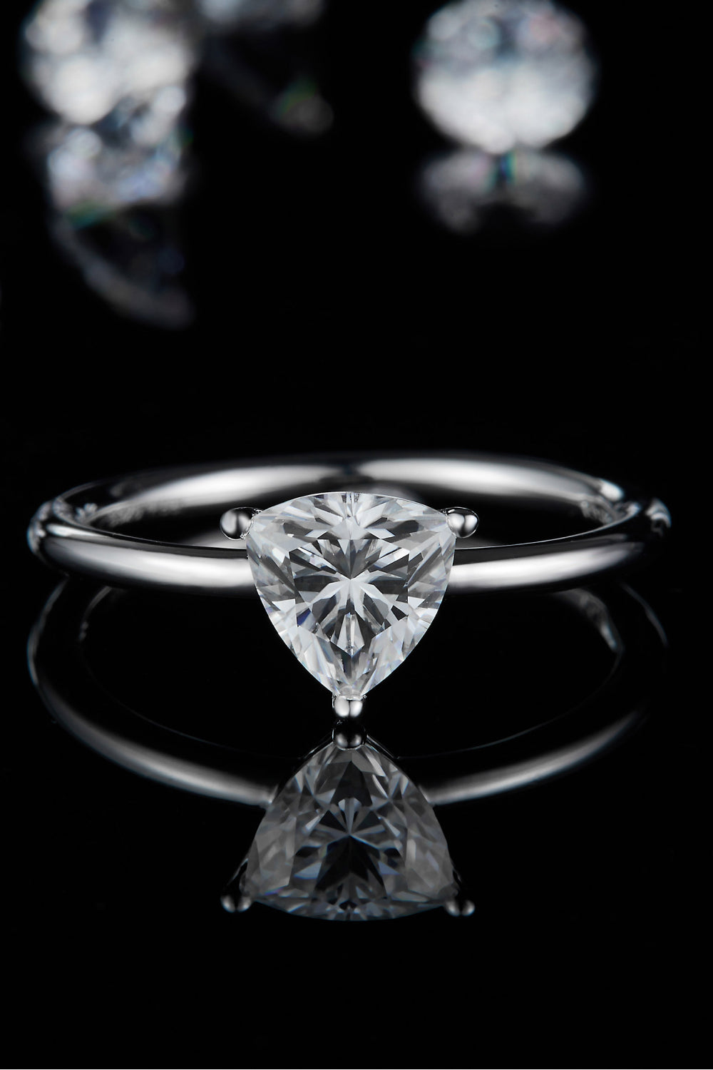 Solitaire 1 Carat Moissanite 925 Sterling Silver Ring Trendsi