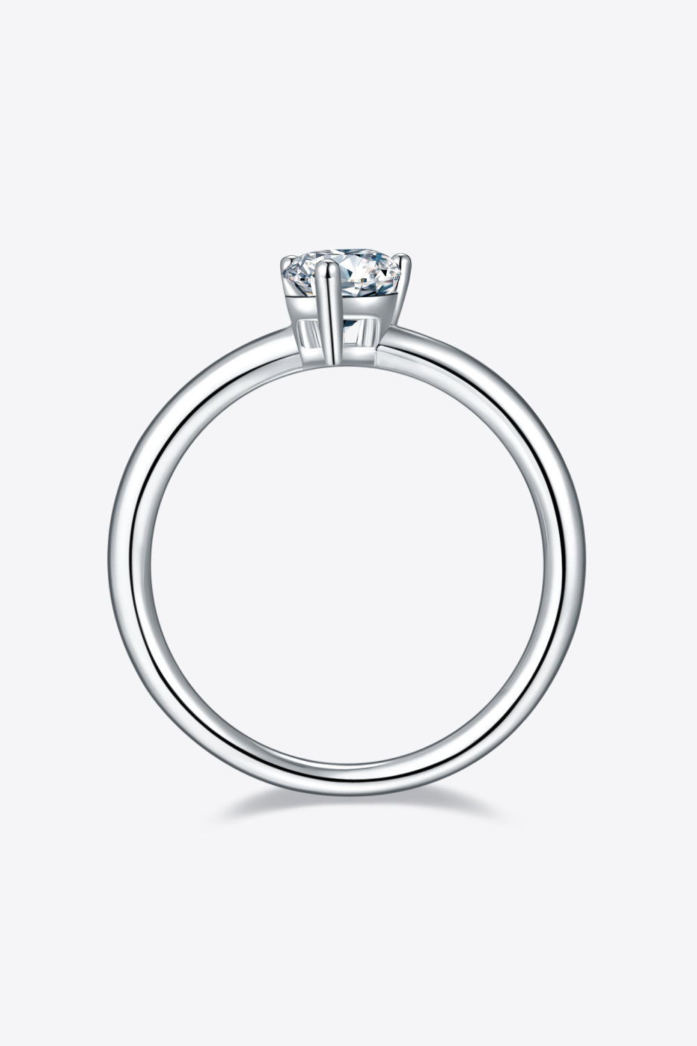 Solitaire 1 Carat Moissanite 925 Sterling Silver Ring Trendsi