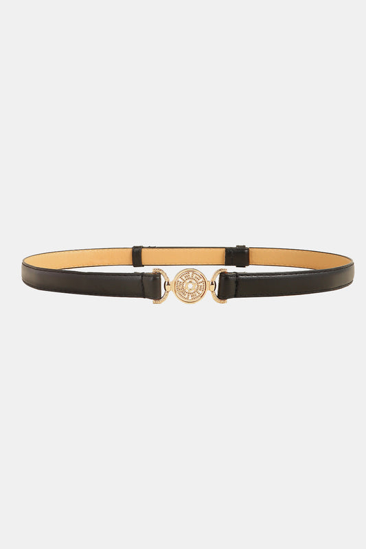 Rhinestone Decor PU Leather Belt Trendsi