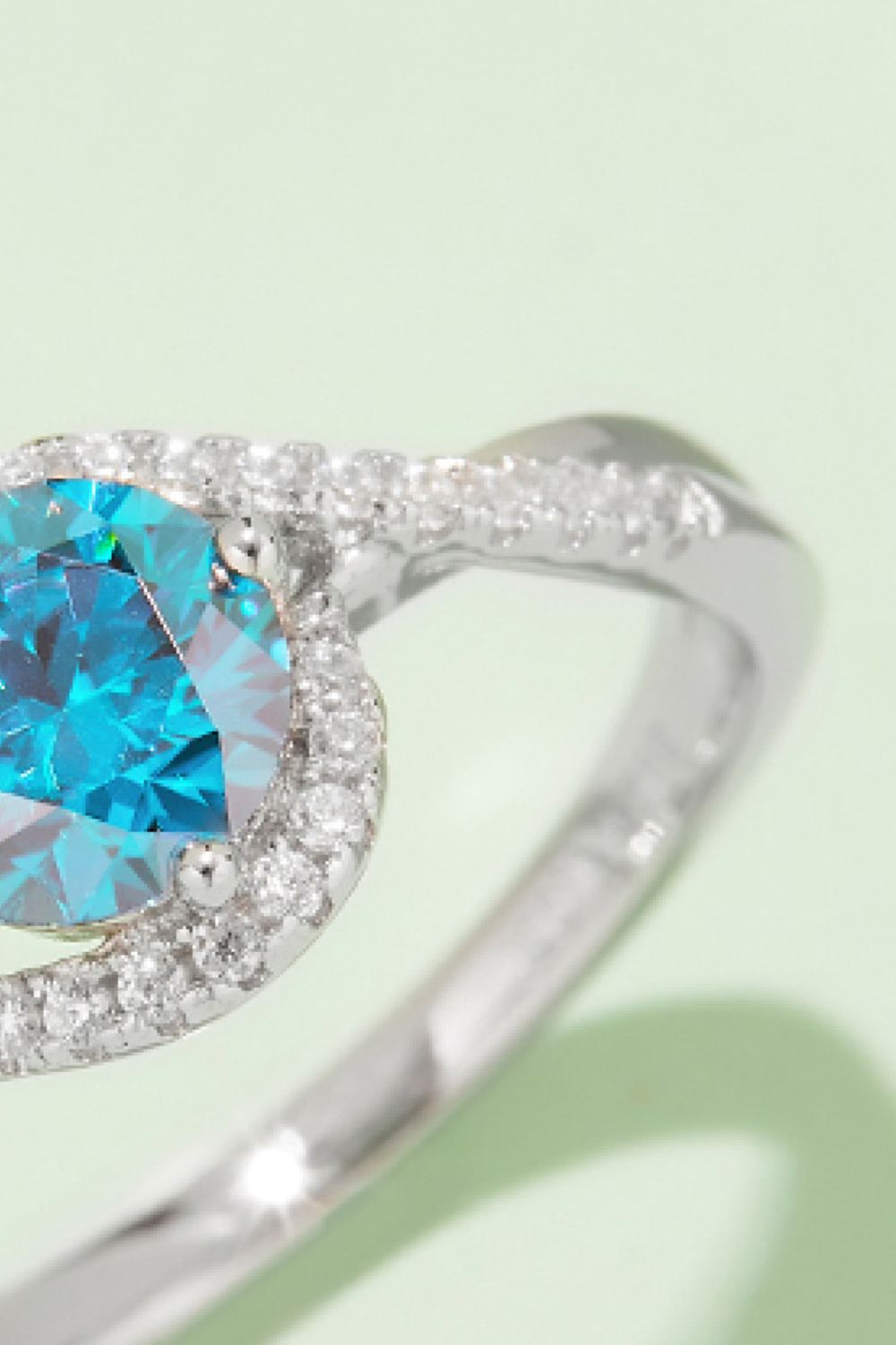 Colored Minimalist 1 Carat Moissanite Contrast 925 Sterling Silver Ring Trendsi