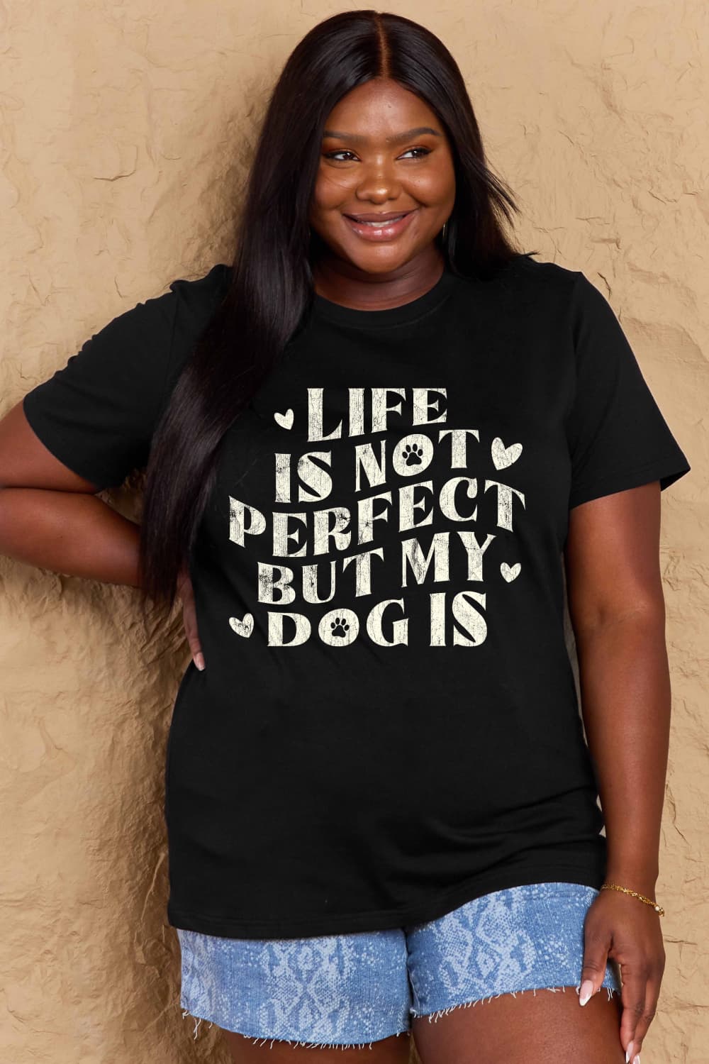 Simply Love Full Size Dog Slogan Graphic Cotton T-Shirt Trendsi