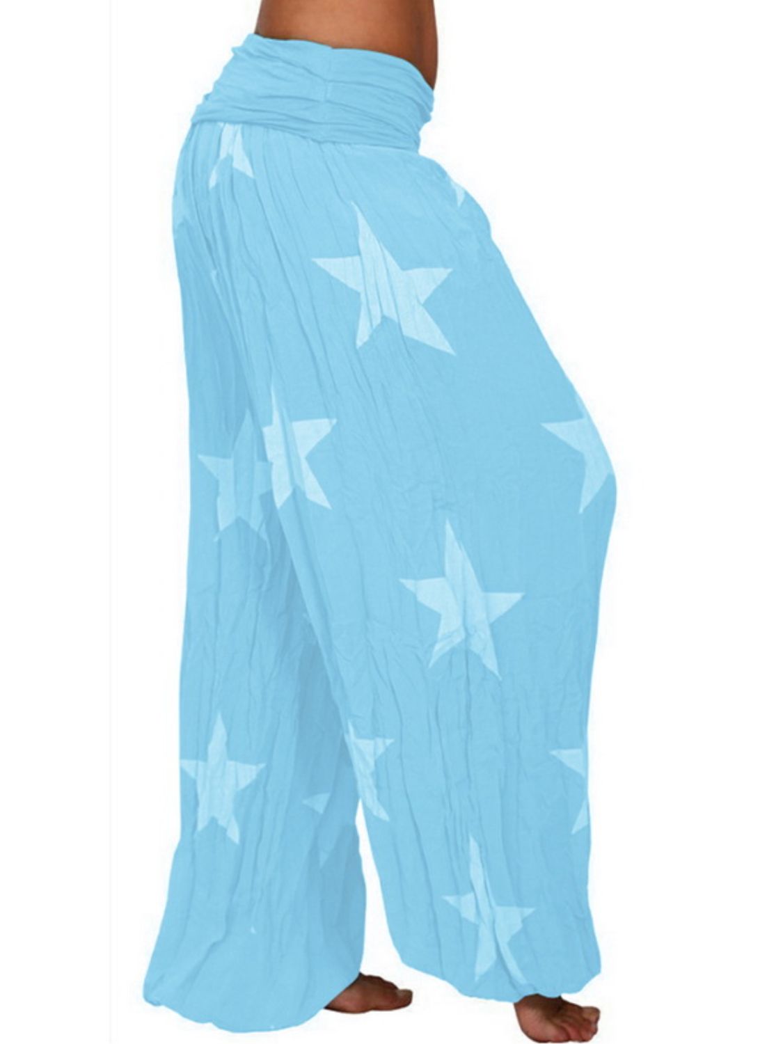 Full Size Ruched High Waist Printed Pants Trendsi