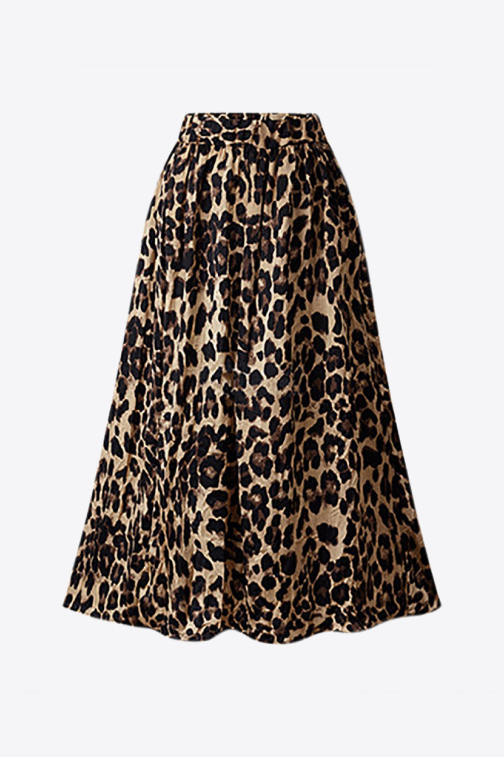 Plus Size Leopard Print Midi Skirt Trendsi