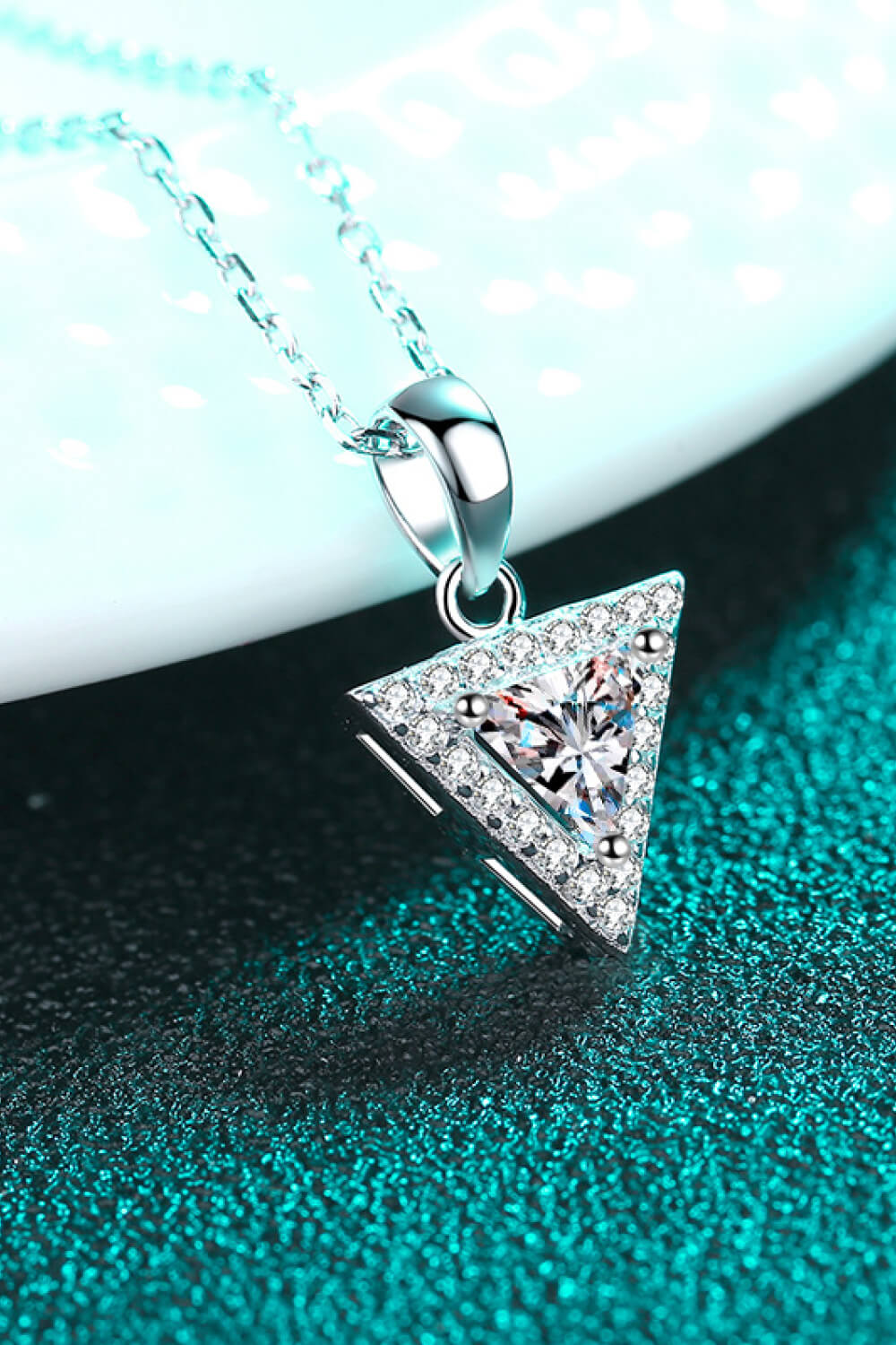 Triangle Moissanite Pendant Necklace Trendsi