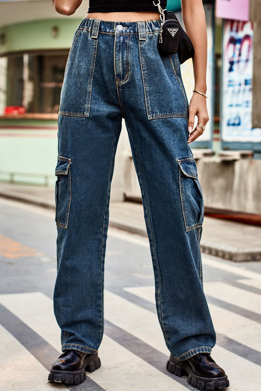 Loose Fit Long Pants with Pockets Trendsi