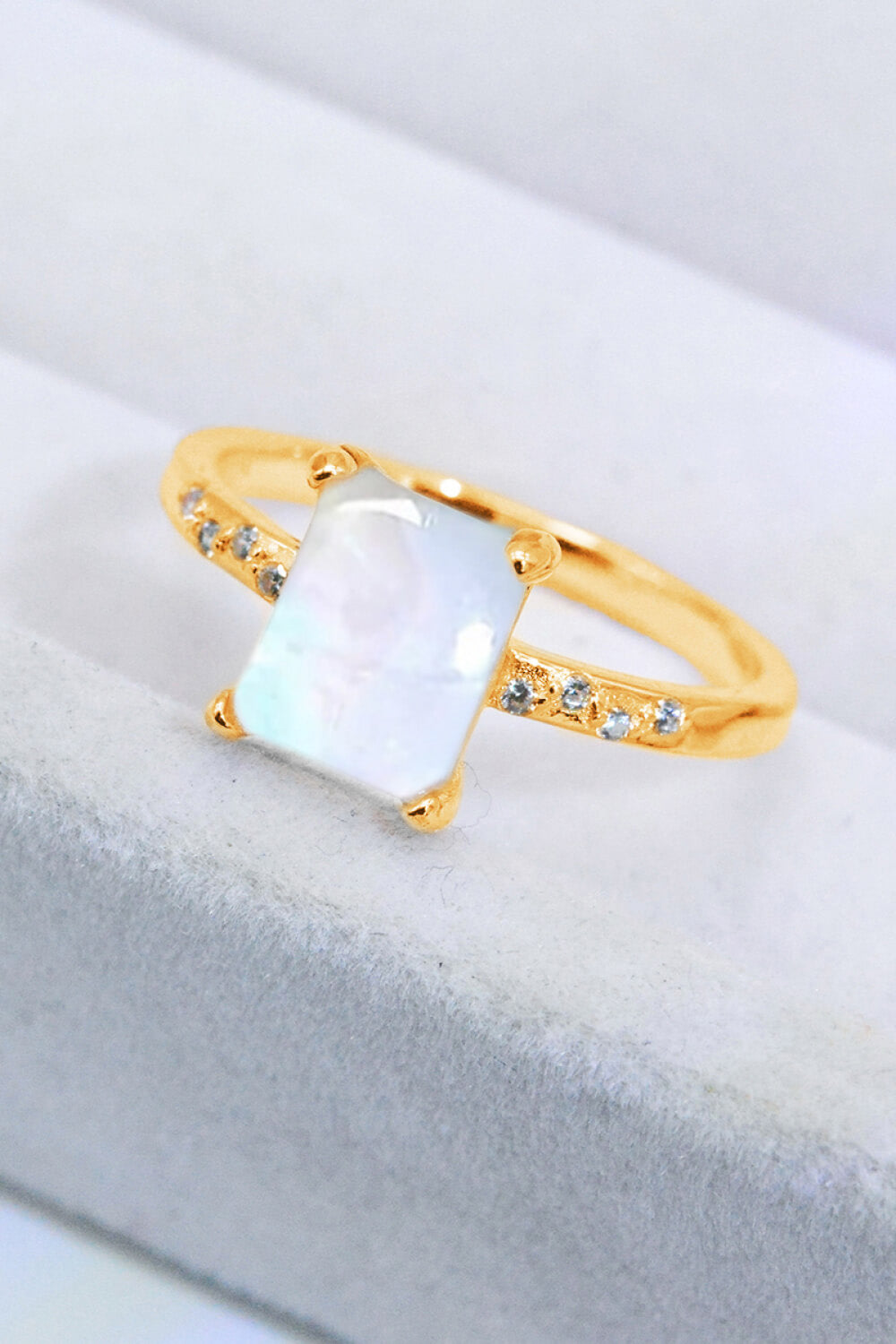Square Moonstone Ring Trendsi