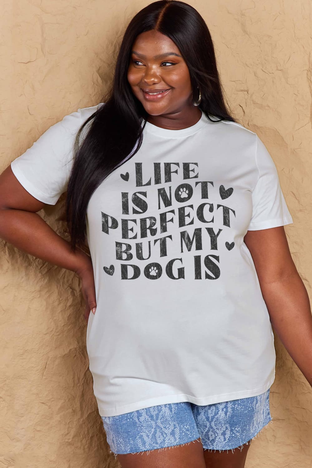 Simply Love Full Size Dog Slogan Graphic Cotton T-Shirt Trendsi