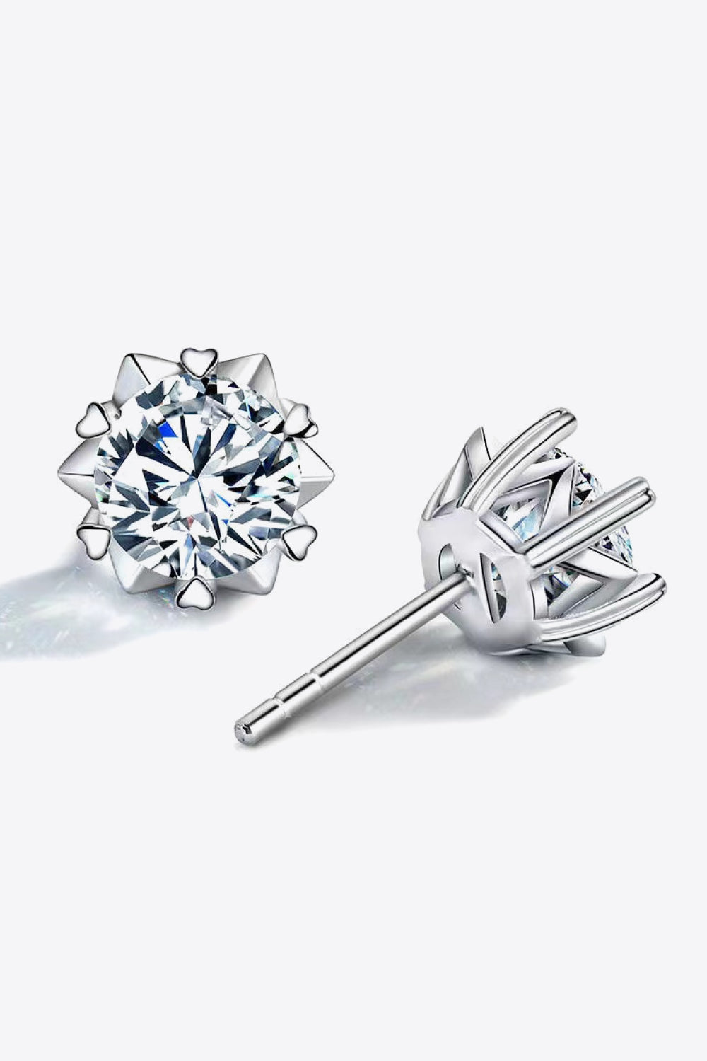 Stuck On You 4 Carat Moissanite Stud Earrings Trendsi