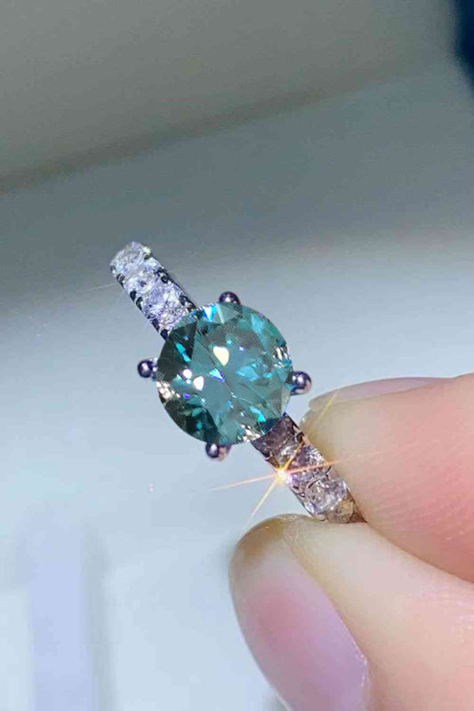 Future Style 1 Carat Moissanite Side Stone Ring Trendsi