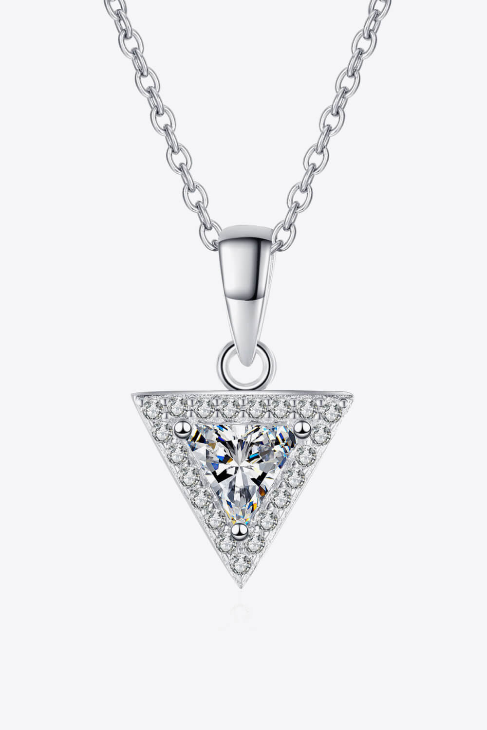 Triangle Moissanite Pendant Necklace Trendsi