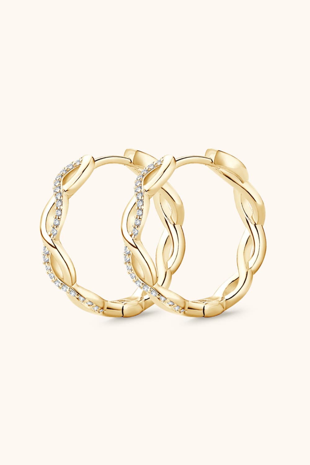 Moissanite Crisscross Hoop Earrings Trendsi
