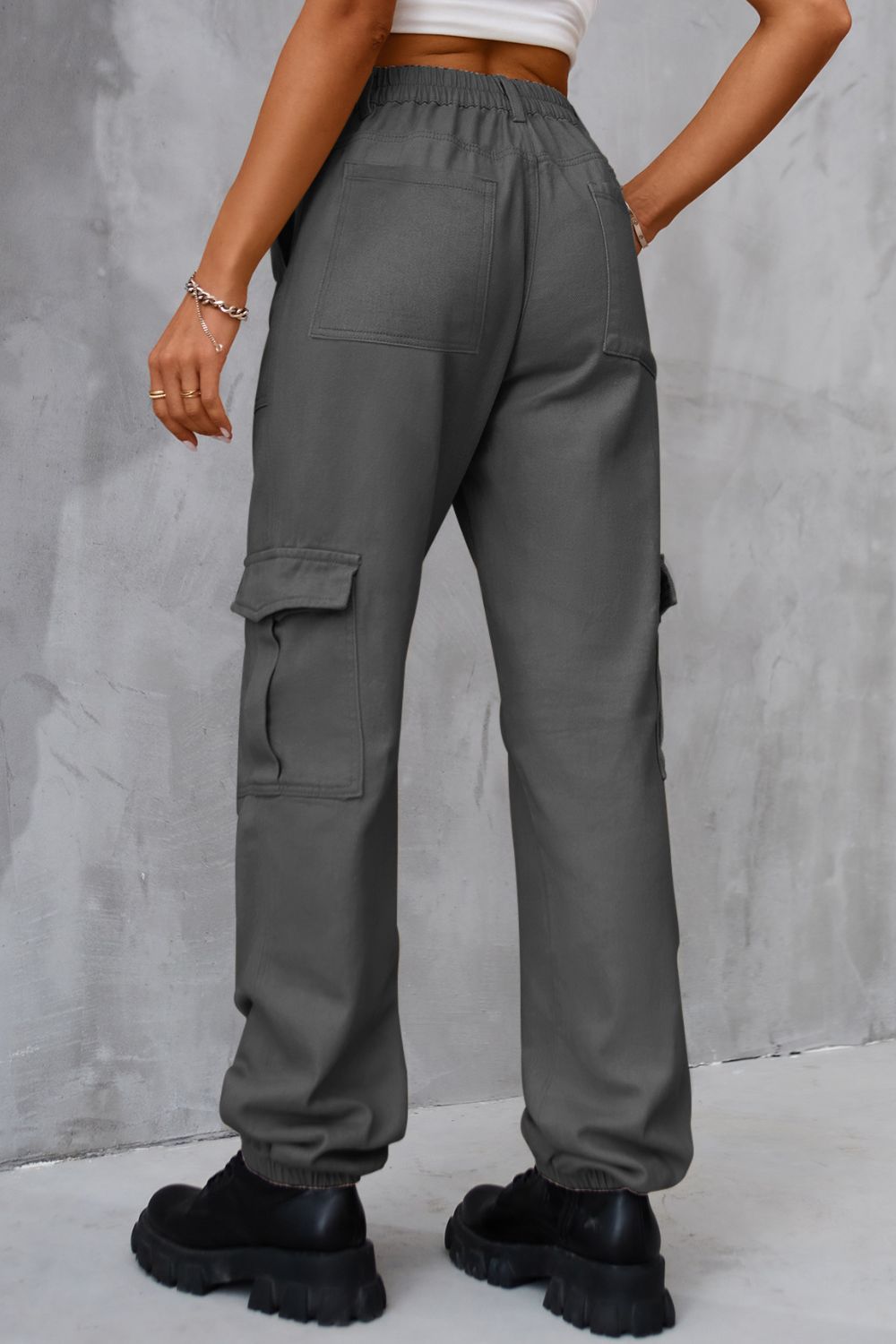 Buttoned High Waist Jeans with Pockets Trendsi