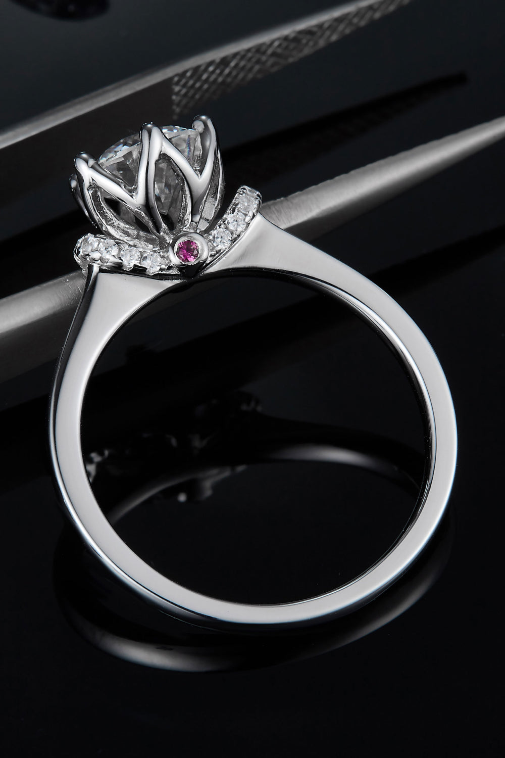 Silver Minimalist 1 Carat Moissanite 925 Sterling Silver Ring Trendsi