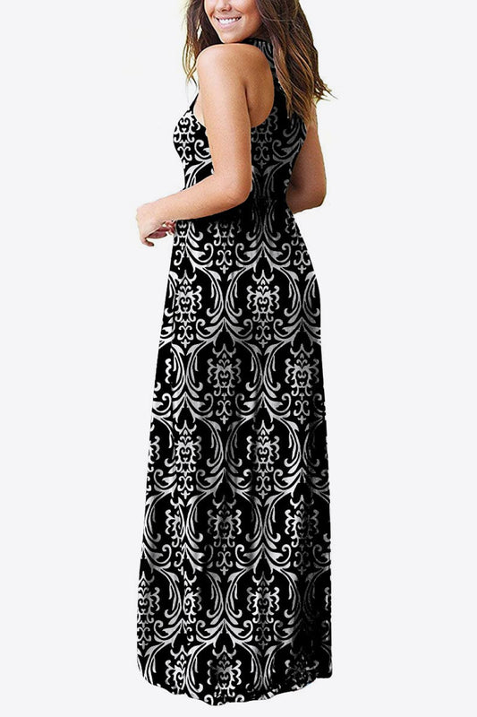 Empire Waist Sleeveless Dress with Pockets Trendsi