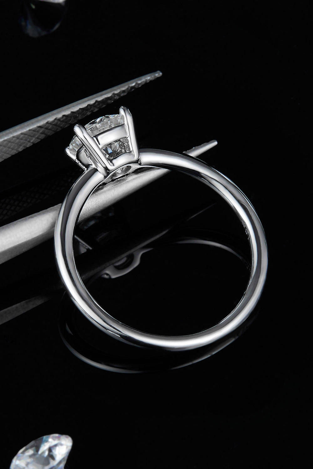 Solitaire 1 Carat Moissanite 925 Sterling Silver Ring Trendsi