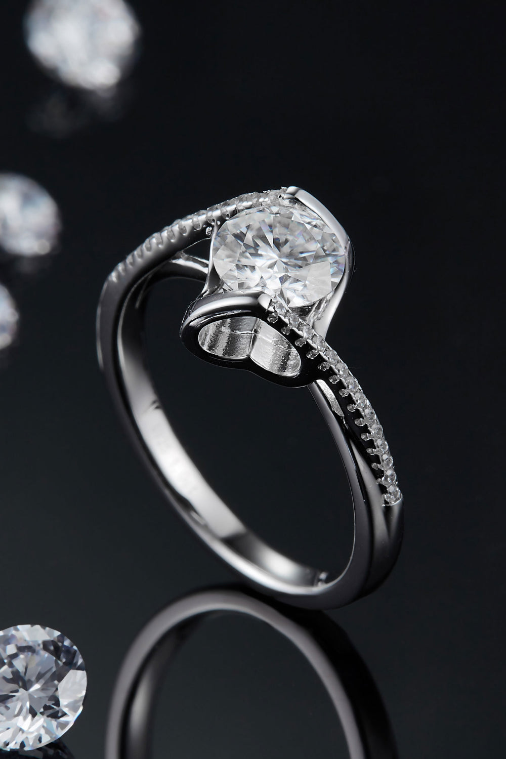 Twisted 1 Carat Moissanite 925 Sterling Silver Ring Trendsi
