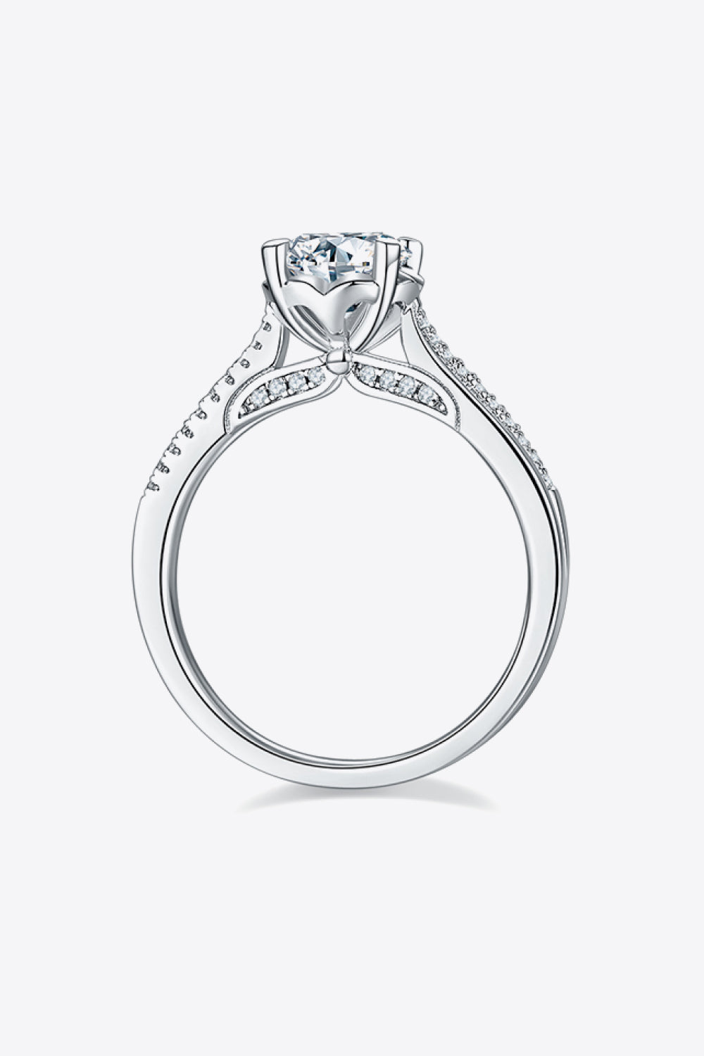 Side Stone Adored 1 Carat Moissanite 925 Sterling Silver Ring Trendsi