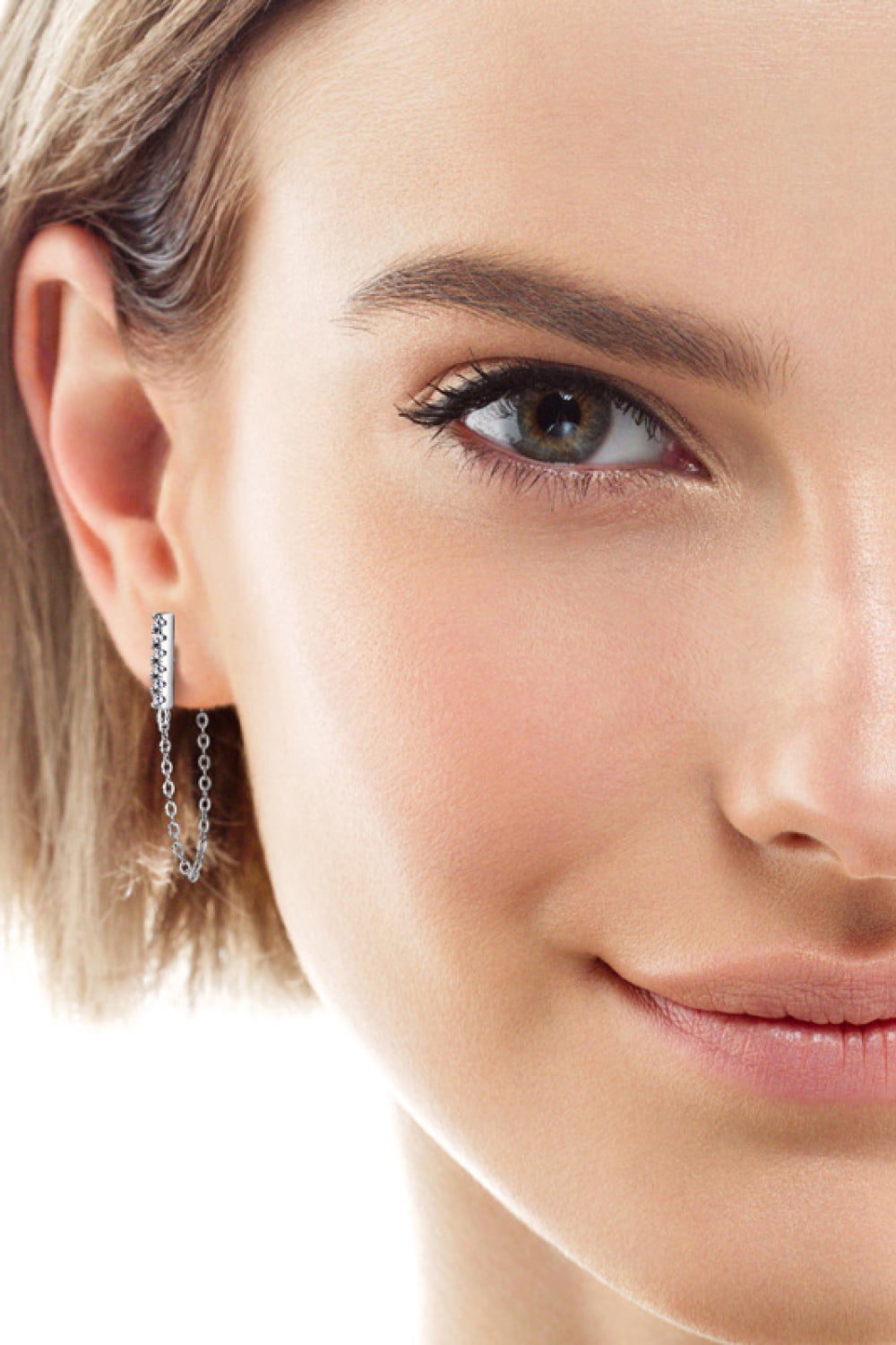 Moissanite 925 Sterling Silver Connected Earrings Trendsi
