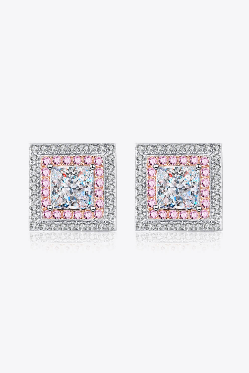 Moissanite Square Stud Earrings Trendsi