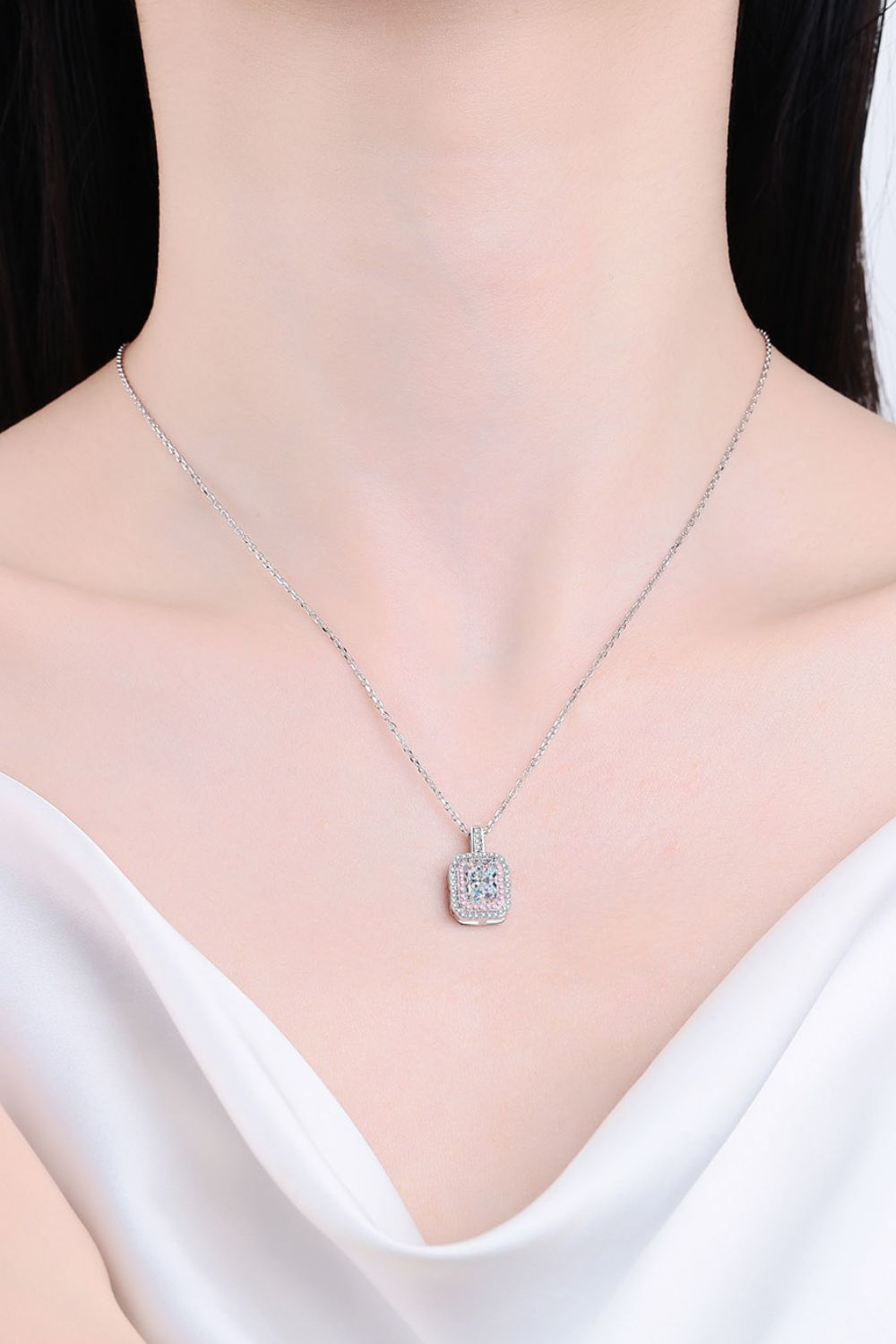 Geometric Pendant Chain 1 Carat Moissanite Necklace Trendsi