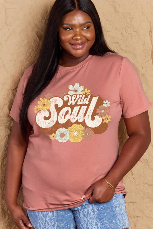 Simply Love Full Size WILD SOUL Graphic Cotton T-Shirt Trendsi