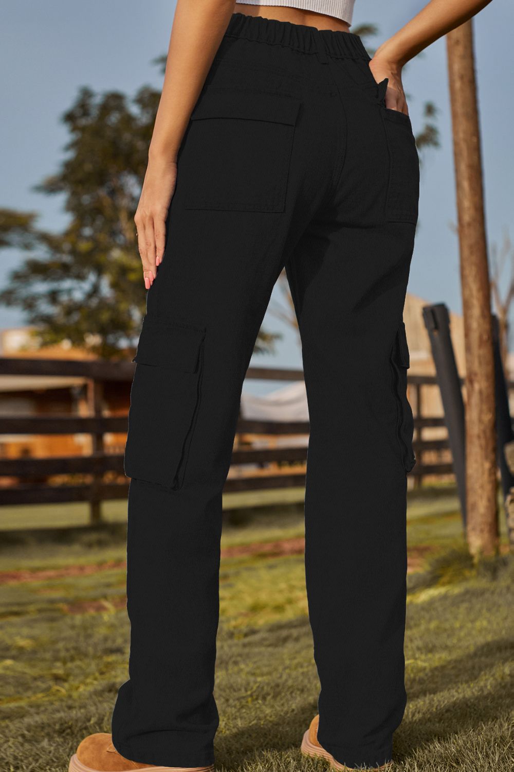Loose Fit Long Jeans with Pockets Trendsi