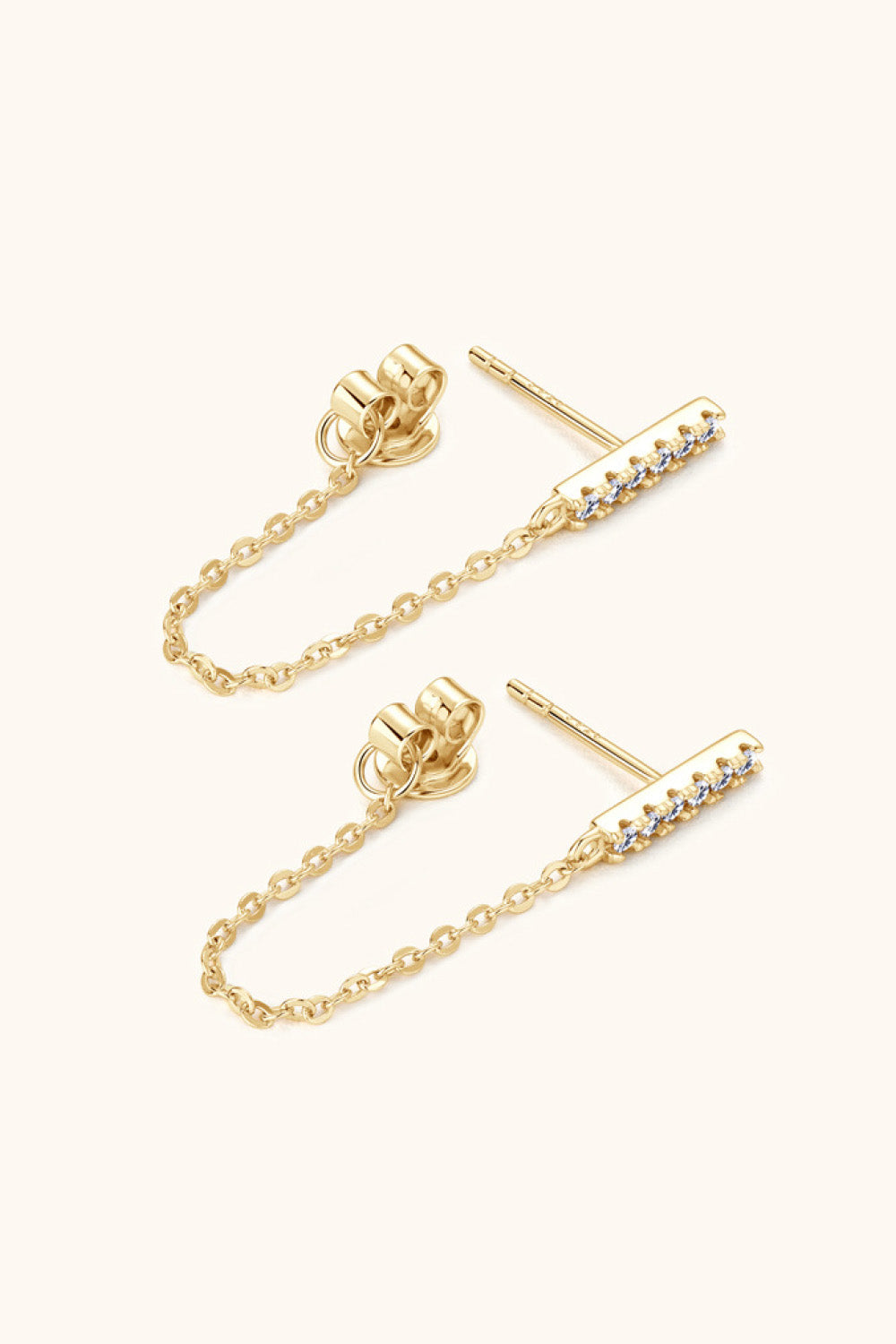 Moissanite 925 Sterling Silver Connected Earrings Trendsi