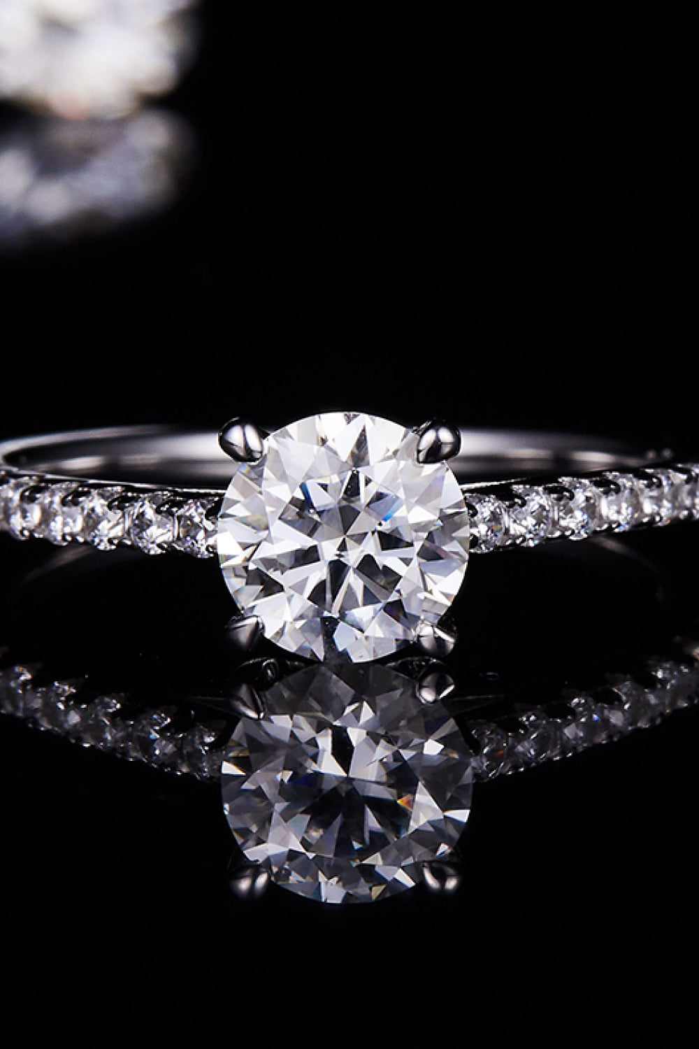 Side Stone 1 Carat Moissanite 925 Sterling Stone Ring Trendsi