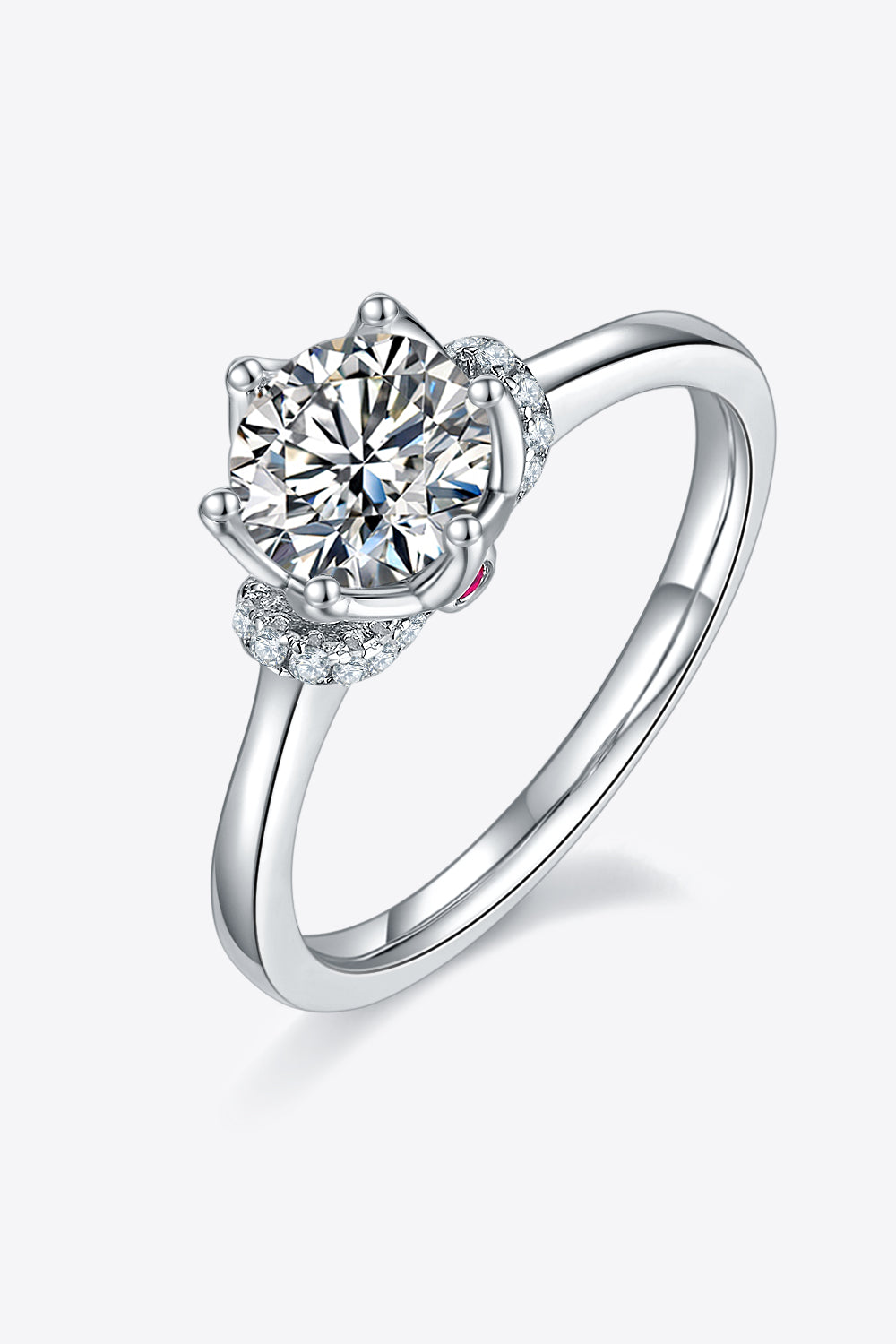 Silver Minimalist 1 Carat Moissanite 925 Sterling Silver Ring Trendsi