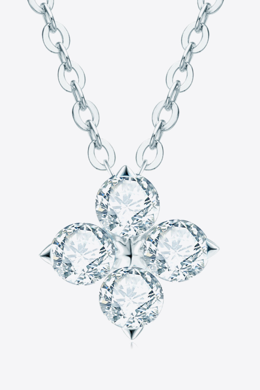 Moissanite Four Leaf Clover Pendant Necklace Trendsi