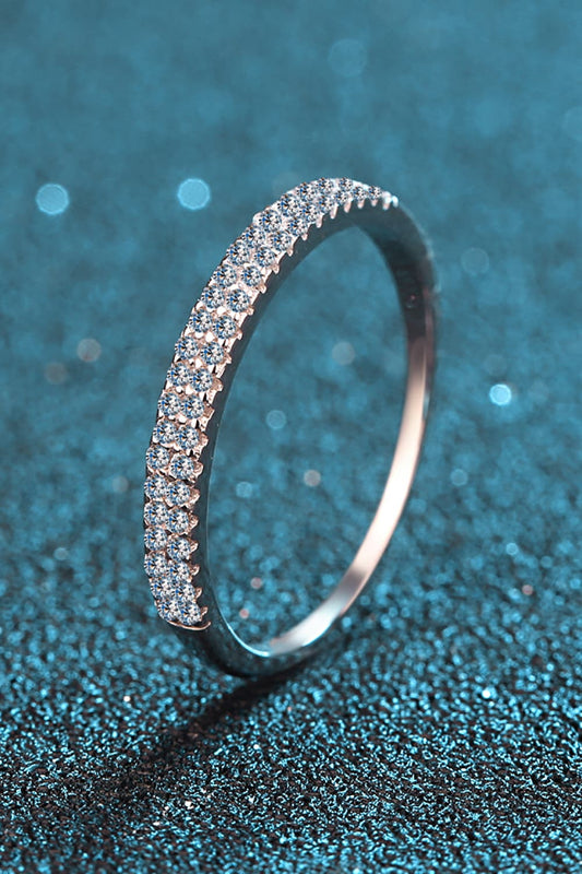 Moissanite 925 Sterling Silver Half-Eternity Ring Trendsi
